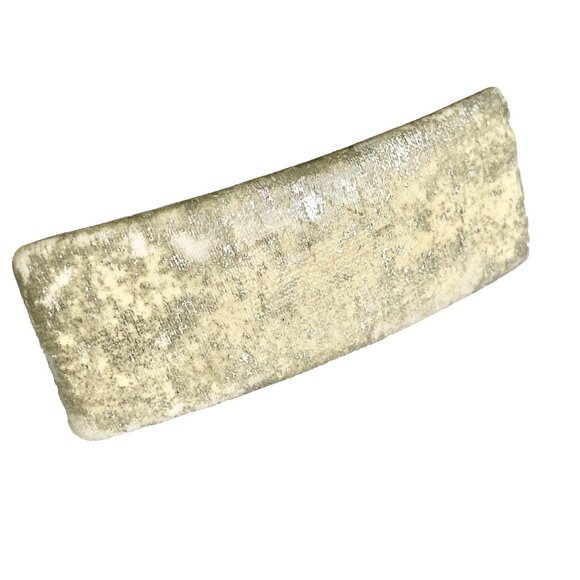 Vintage Gold Metallic Fabric Patina French Barrette 80s 90s Leeza Long Hair 3" - Picture 3 of 10